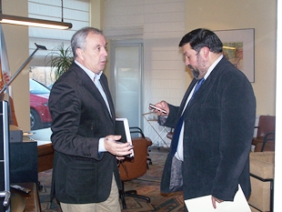 Vázquez, co ministro de Xustiza, Francisco Caamaño, nunha xuntanza do grupo de traballo da Conferencia Política do PSdeG, o pasado 12 de febreiro