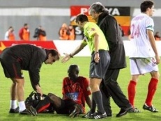 O dianteiro internacional, Achille Webo, non vai estar en Balaídos