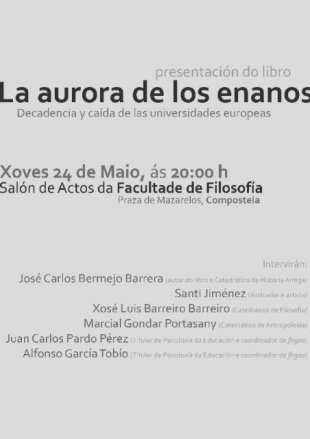 Cartaz anunciador da presentación do libro