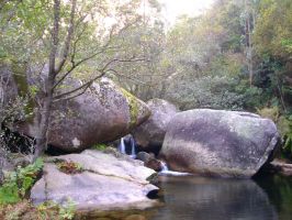 Un detalle da poza que se fai ao paso do río Tronceda na zona da Fervenza / Imaxe: Xosé Chao